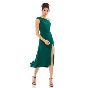 Mac Duggal 26484 NWT RUCHED OFF-THE-SHOULDER MIDI DRESS